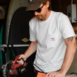 Workwear Pocket Tee | White -Surf Story Shop Almond surfwear 2 2copy