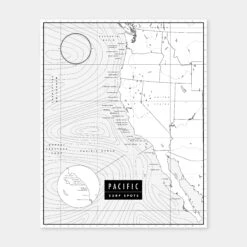 Pacific Surf Spots | Poster (B/W)