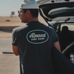 Surf Shop Tee | Faded Black -Surf Story Shop surf shop blk back